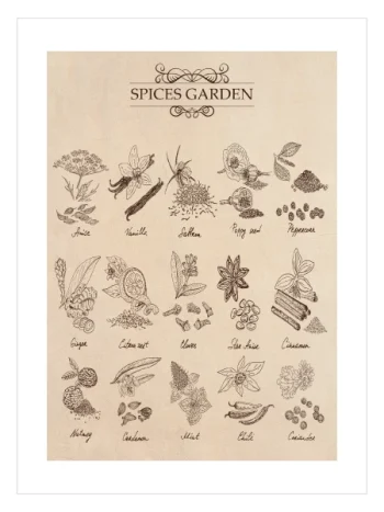 spices Garden vintage baharat mutfak posteri