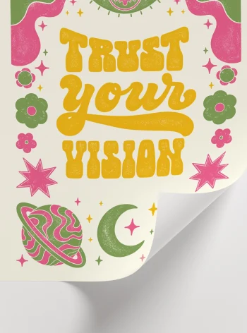motivasyon mesajlı retro tipografi duvar dekoru