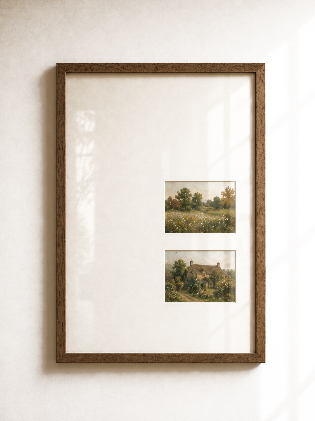 Kişiye Özel 2 Fotoğraflı Paspartulu Çerçeveli Poster Tablo
