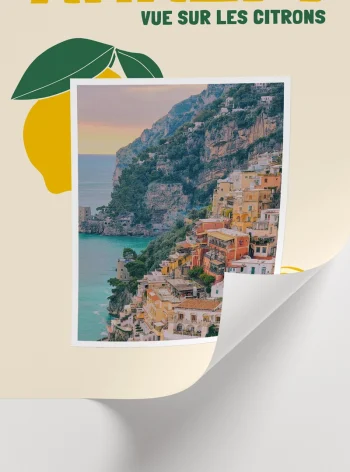 Yazlık ev dekorasyonu için Amalfi coast poster modeli