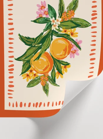 Dopamine decor stilinde retro meyve duvar posteri