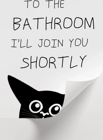 Scandinavian dekorasyona uygun komik cat wall art