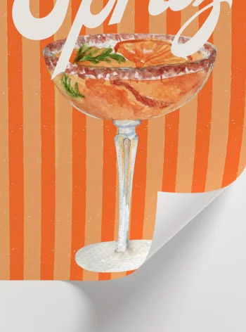 Dopamine decor tarzında retro cocktail art posteri