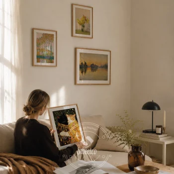 Sweetco Modern salon için vintage sanat posterleri ve çerçeve seti