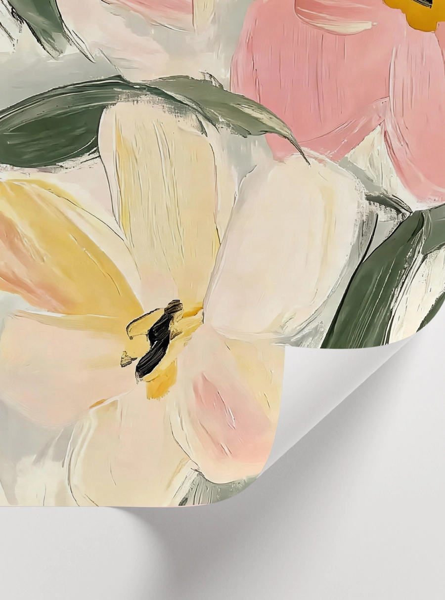 Modern floral wall art koleksiyonu ile sade ev dekorasyonu