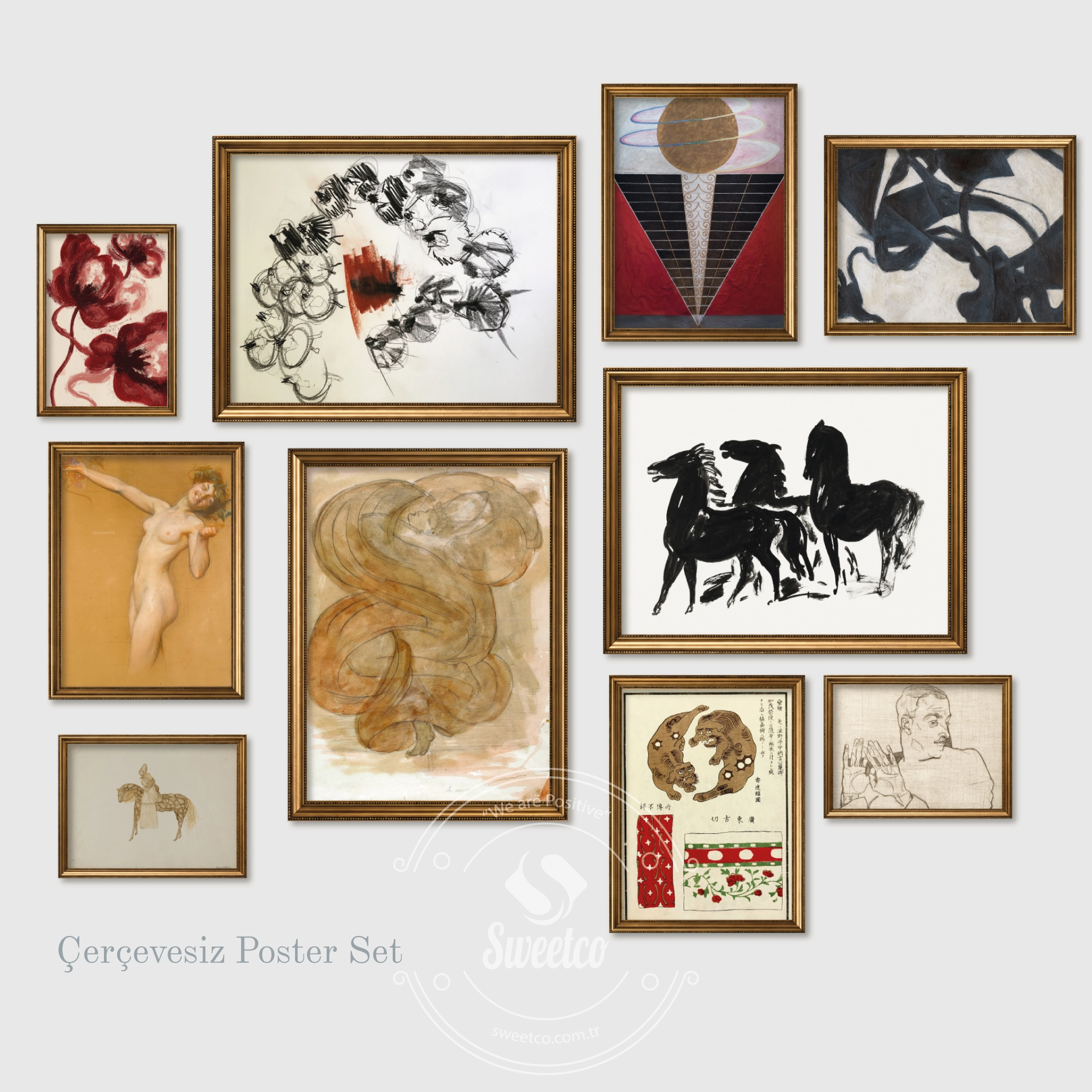 Eclectic art poster set modern duvar dekorasyonu
