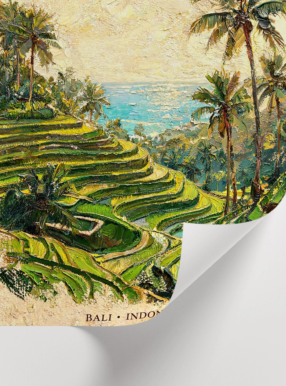 Bali Indonesia Poster – Tropikal Pirinç Tarlaları Duvar Dekoru - Görsel 2