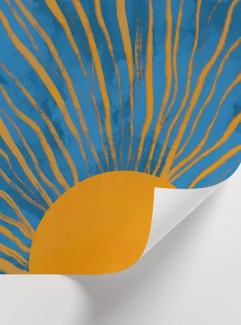 Organik güneş ışınlarından oluşan modern dekoratif sanat baskısı