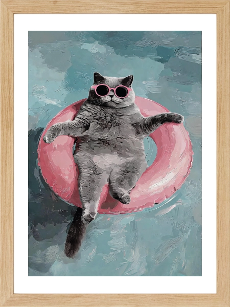 Cool Cat Poster — Eğlenceli Güneş Gözlüklü Kedi Duvar Posteri - Görsel 5