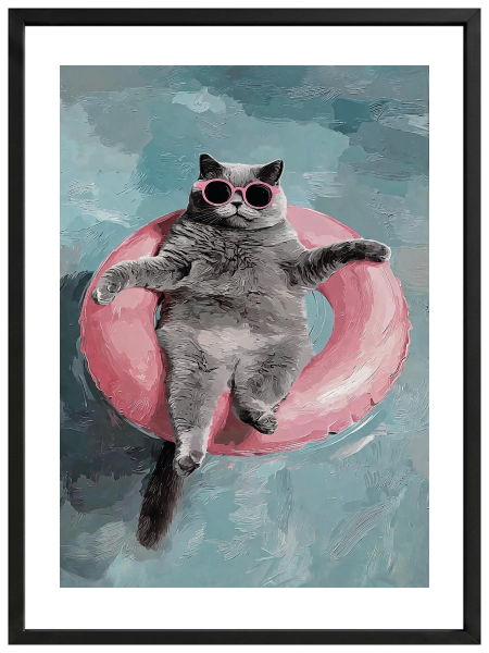 Cool Cat Poster — Eğlenceli Güneş Gözlüklü Kedi Duvar Posteri - Görsel 4