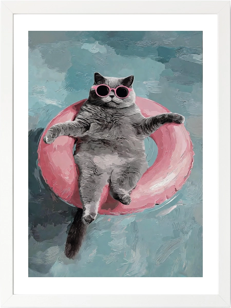 Cool Cat Poster — Eğlenceli Güneş Gözlüklü Kedi Duvar Posteri - Görsel 6