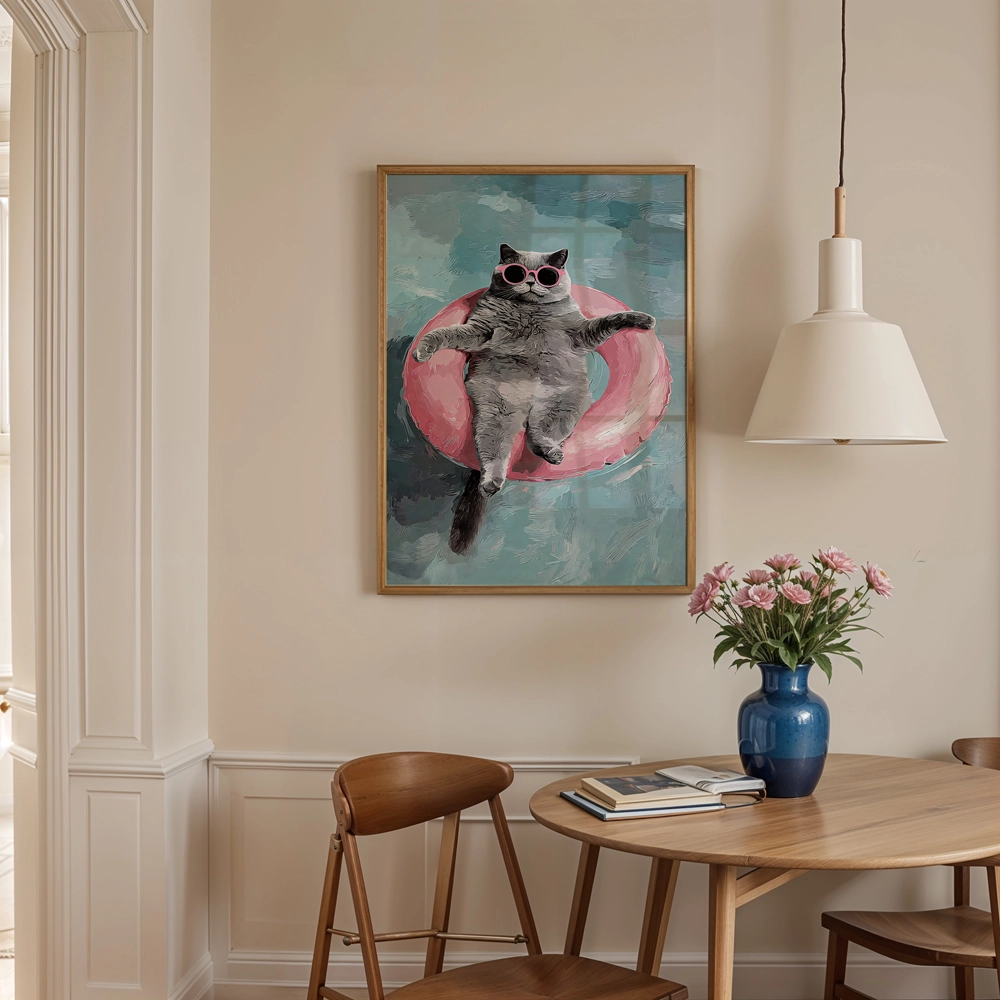 Cool Cat Poster — Eğlenceli Güneş Gözlüklü Kedi Duvar Posteri - Görsel 3