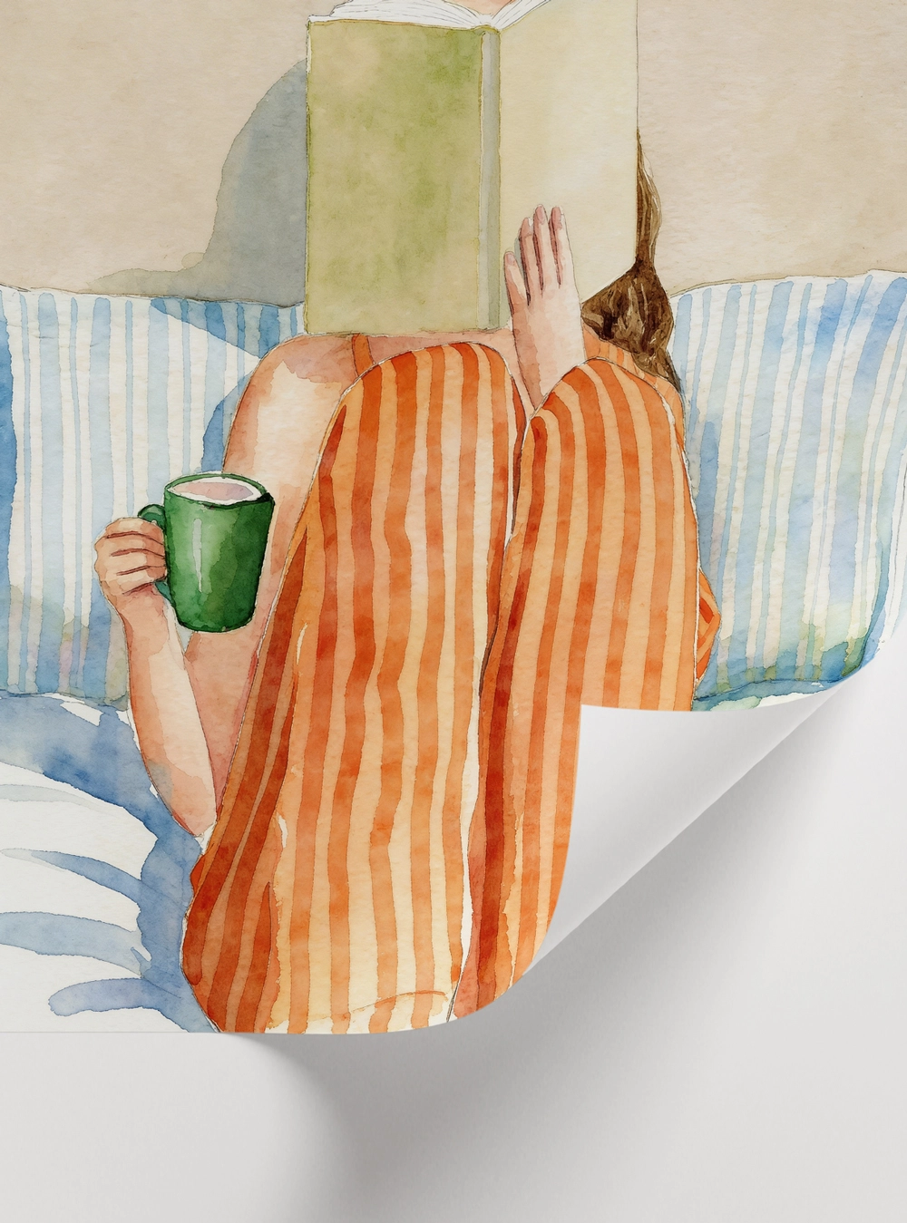 Cozy yaşam temasını yansıtan dekoratif sanat baskısı