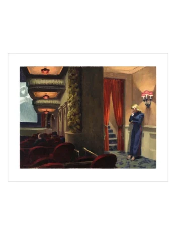 Edward Hopper New York Movie posteri vintage sinema atmosferiyle klasik Amerikan sanat eseri