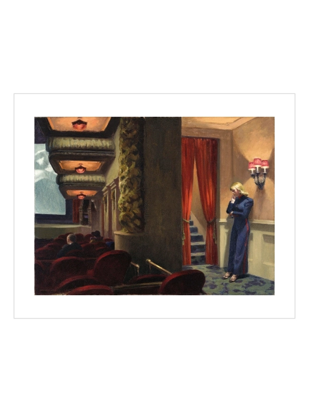 Edward Hopper New York Movie posteri vintage sinema atmosferiyle klasik Amerikan sanat eseri