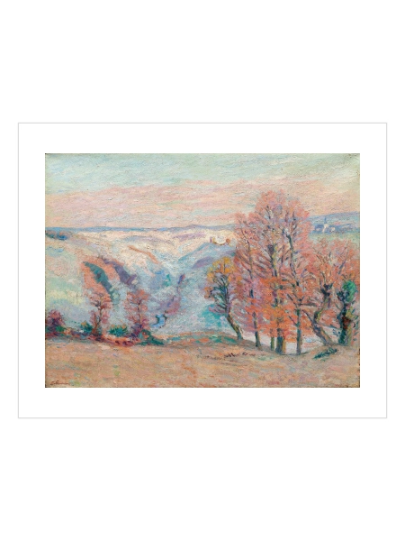 Emile Gruppé pastel tonlardaki kış vadisi manzarası posteri