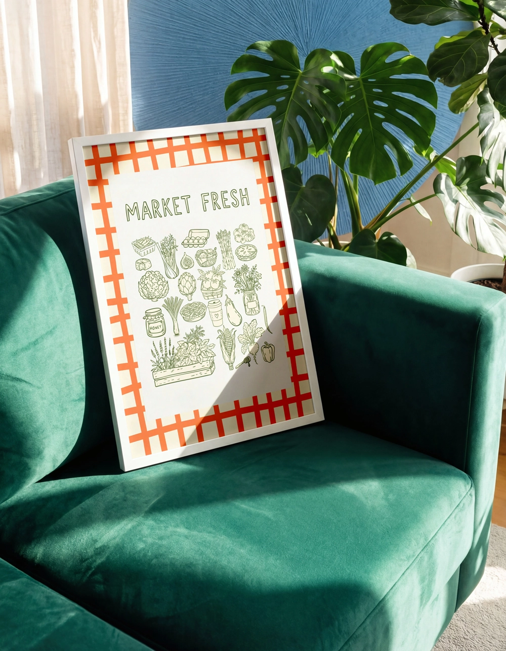 Market Fresh Farmhouse Poster - Çiftlik Pazarı Duvar Tablosu - Görsel 3