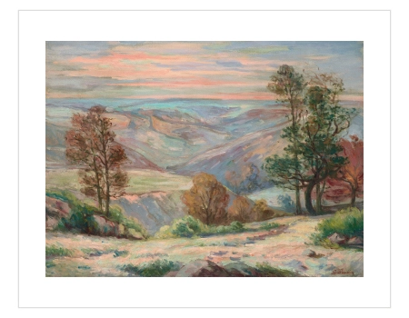 Pastel Mountain Valley Landscape Poster - Pastel Dağ Vadisi - Görsel 4