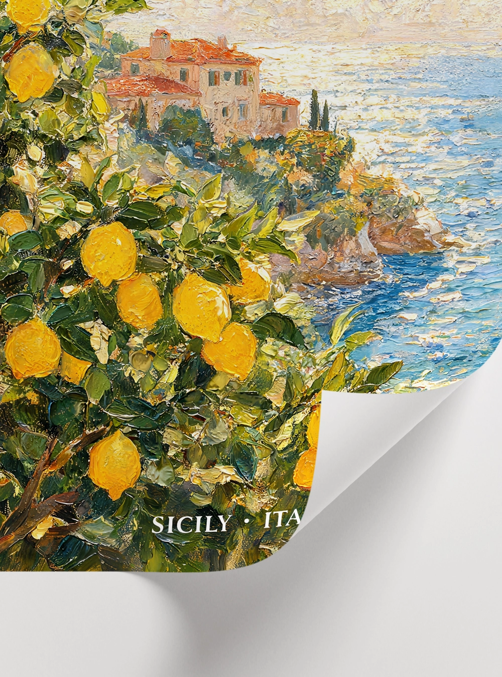 Sicily Italy Poster – Sicilya Limon Bahçeleri ve Akdeniz Kıyıları Duvar Dekoru - Görsel 2