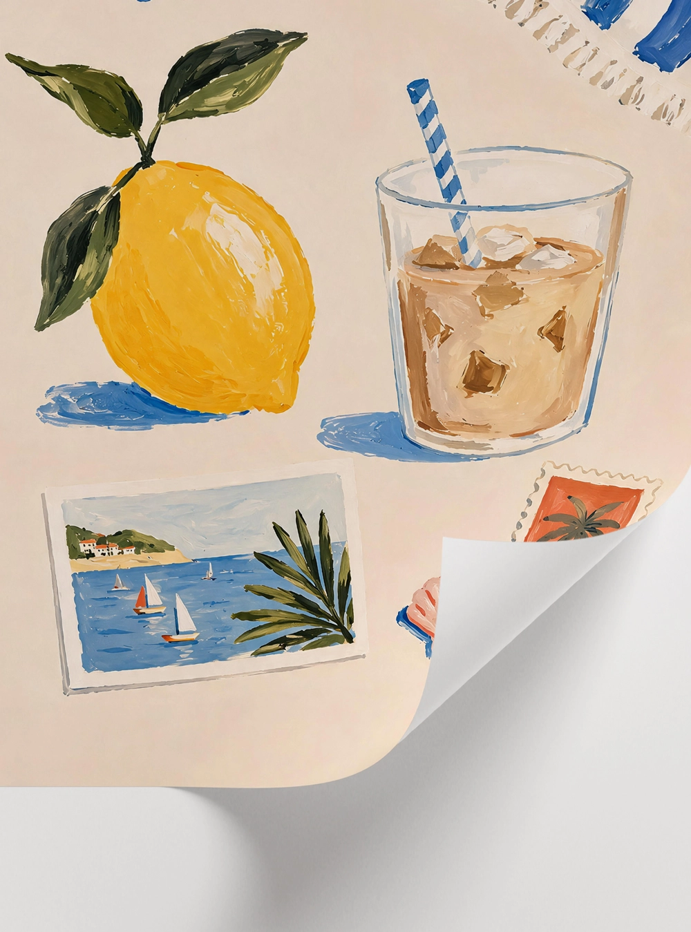 Summer Club Poster – Akdeniz Yaz Temalı Retro Duvar Dekoru - Görsel 2