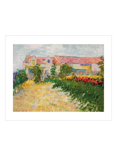 Vincent van Gogh House at Auvers posteri Fransız kırsalını betimleyen klasik sanat eseri