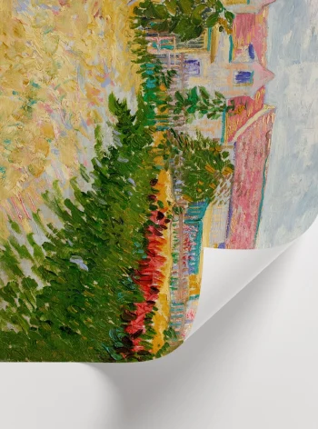 Van Gogh köy evleri ve bahçe manzaralı duvar tablosu