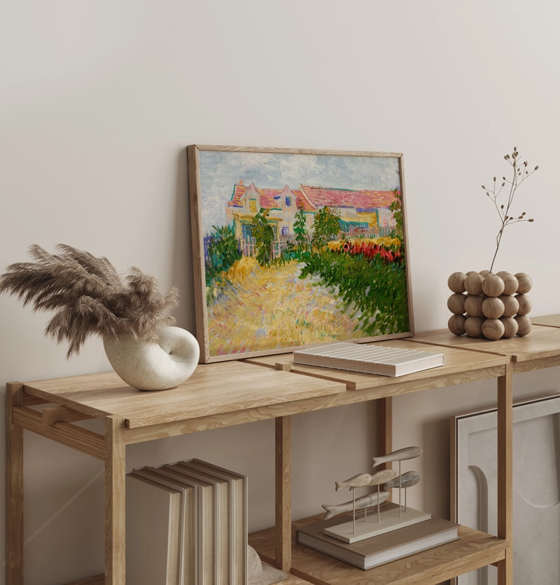 Vincent van Gogh House at Auvers Poster - Empresyonist Köy Manzarası - Görsel 3