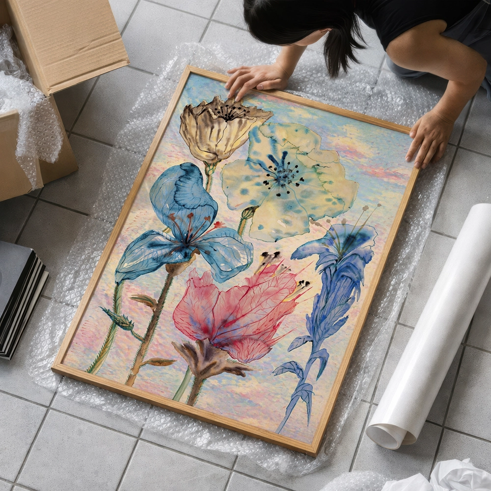 Watercolor Botanical Flowers - Renkli Çiçekler - Görsel 3