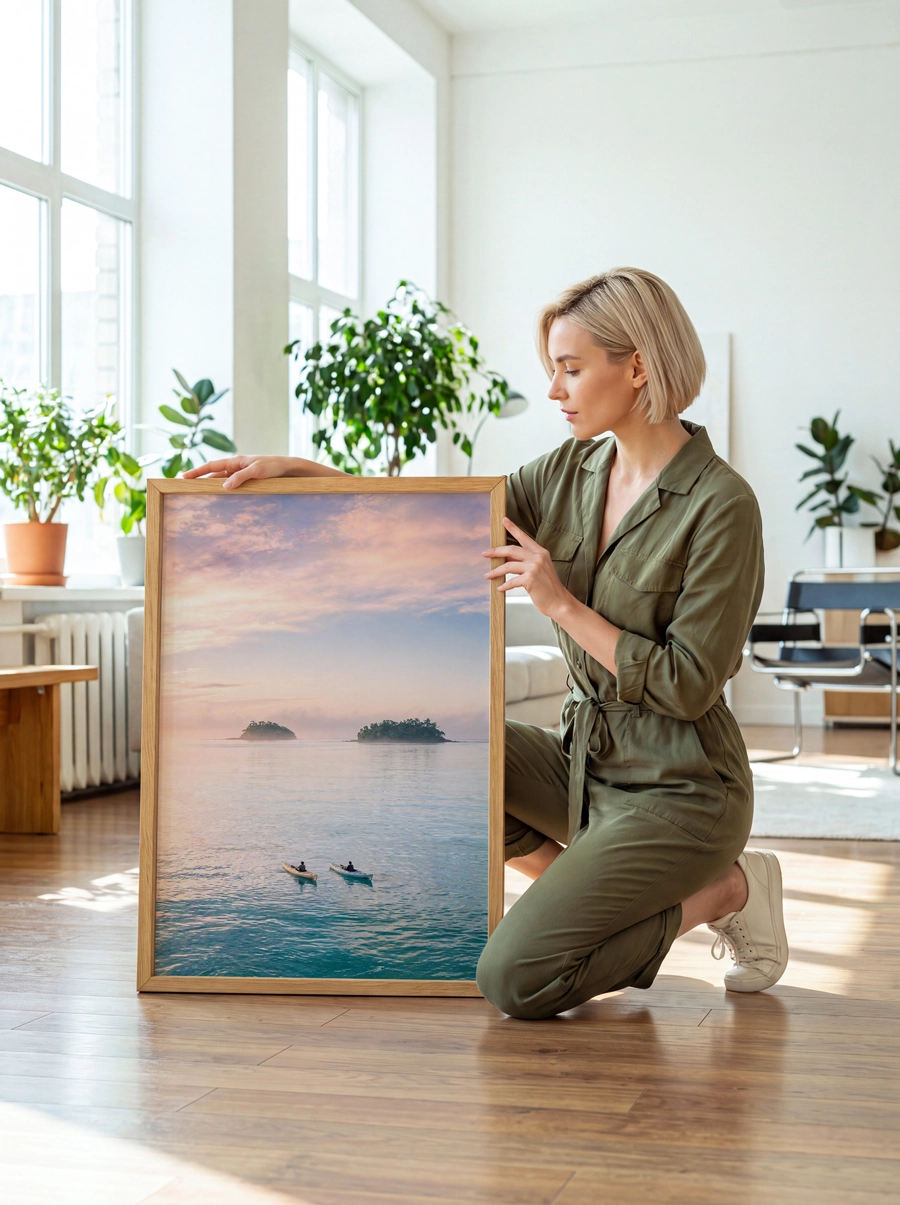 Coastal Sunset Poster — Pastel Gün Batımı Deniz Manzarası - Görsel 3