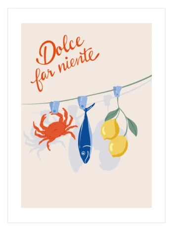 Dolce Far Niente Poster - İtalyan Minimal Deniz Temalı Duvar Dekoru