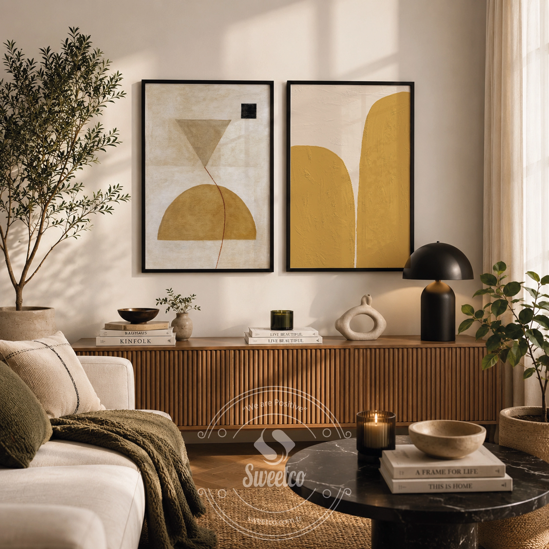 Golden Balance Poster Seti | Modern Soyut Duvar Dekoru