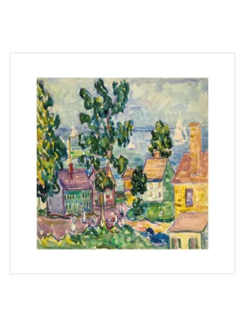 Maurice Prendergast Coastal Village Watercolor Poster - Deniz Manzarası Tablosu
