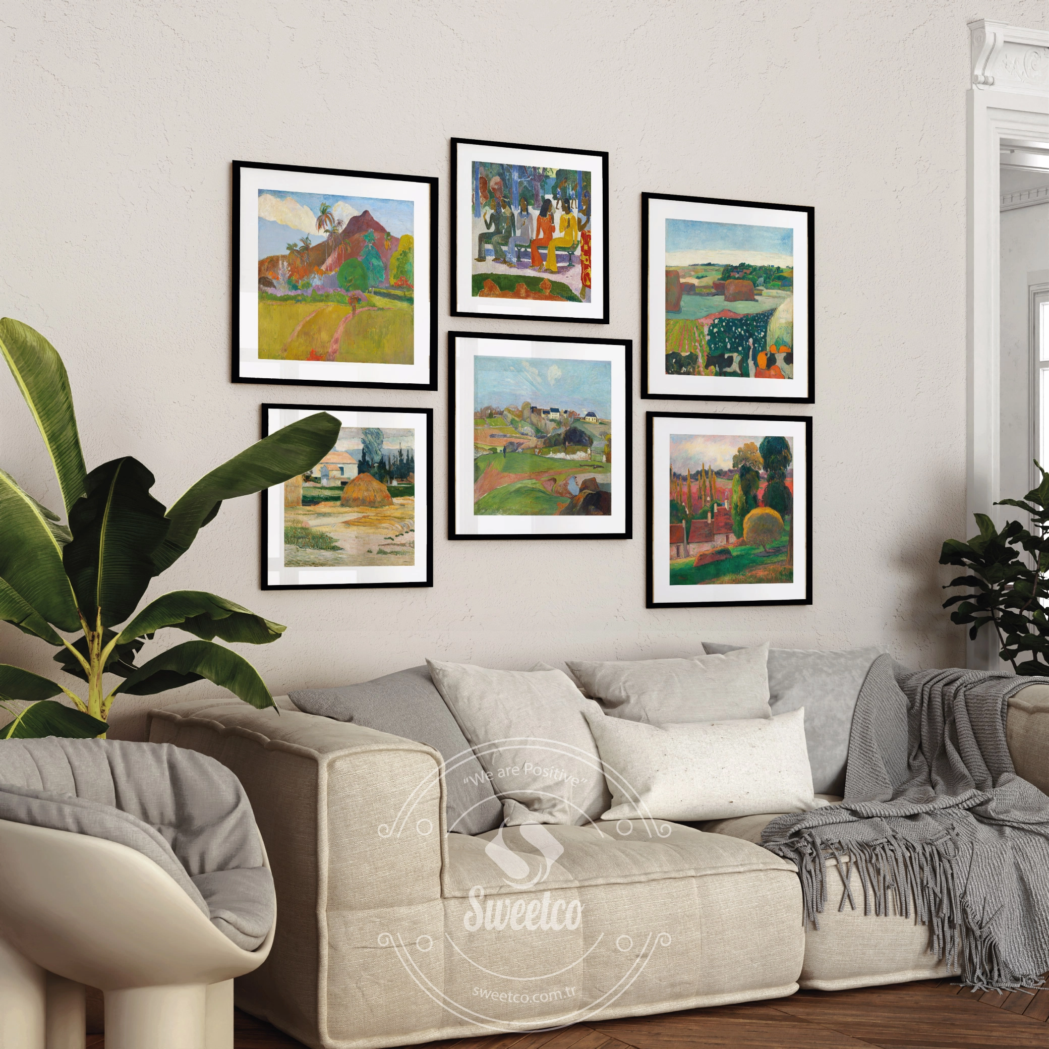 Paul Gauguin Haystacks in Brittany Poster - Kırsal Manzara Tablosu - Görsel 3