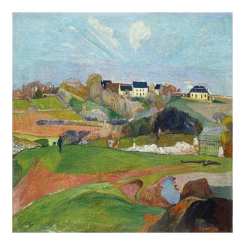 Paul Gauguin Breton Countryside Landscape Poster - Köy Peyzaj Tablosu - Görsel 4