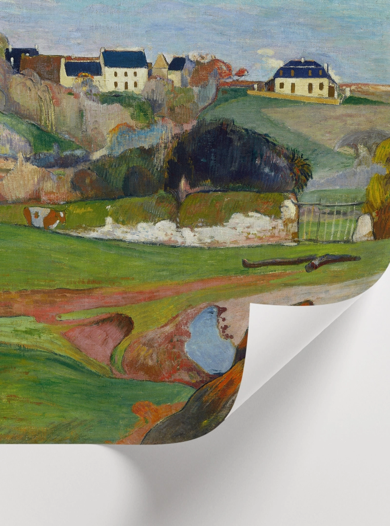 Paul Gauguin Breton Countryside Landscape Poster - Köy Peyzaj Tablosu - Görsel 2