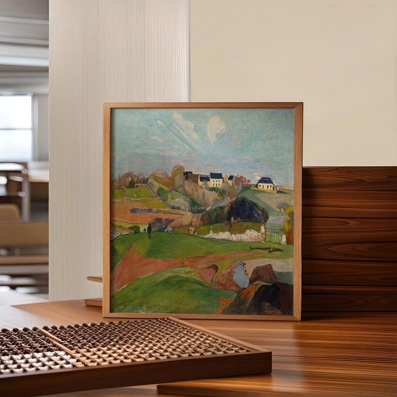 Paul Gauguin Breton Countryside Landscape Poster - Köy Peyzaj Tablosu - Görsel 3