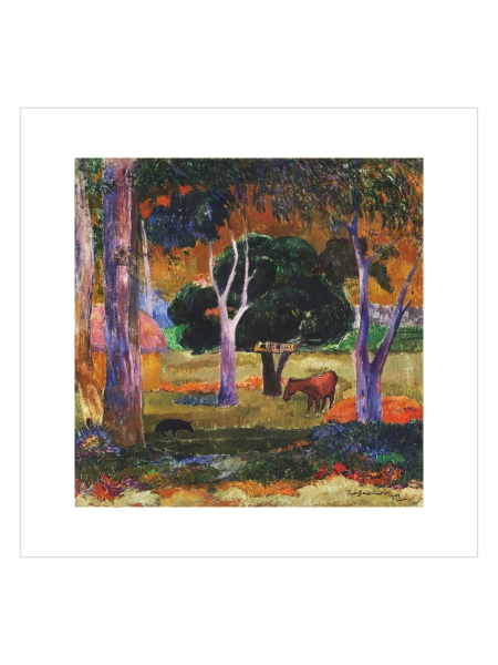 Paul Gauguin Tropical Forest with Horse Poster - Post-Empresyonist Doğa Tablosu