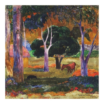 Paul Gauguin Tropical Forest with Horse Poster - Post-Empresyonist Doğa Tablosu - Görsel 4