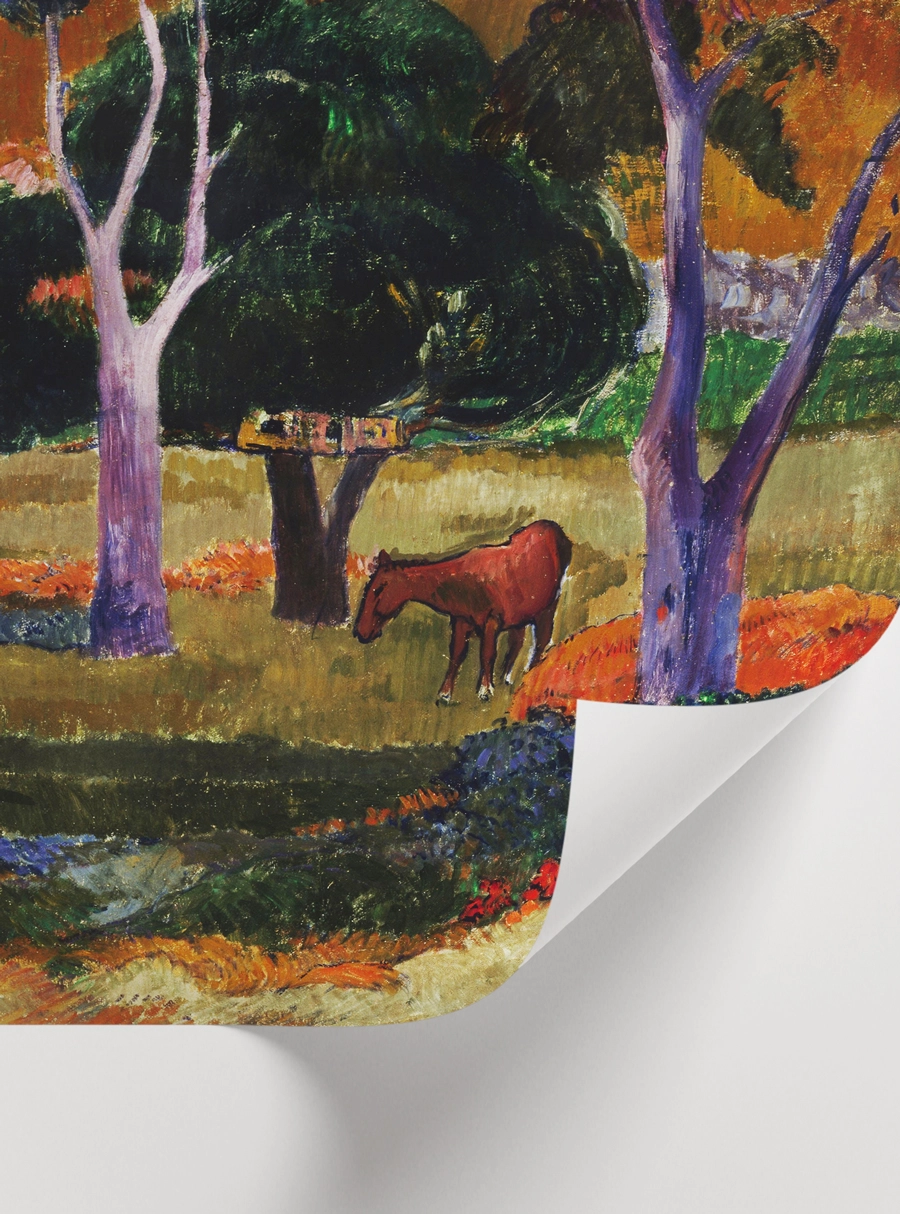 Paul Gauguin Tropical Forest with Horse Poster - Post-Empresyonist Doğa Tablosu - Görsel 2