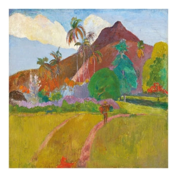 Paul Gauguin Tropical Mountain Landscape Poster - Empresyonist Doğa Tablosu - Görsel 4