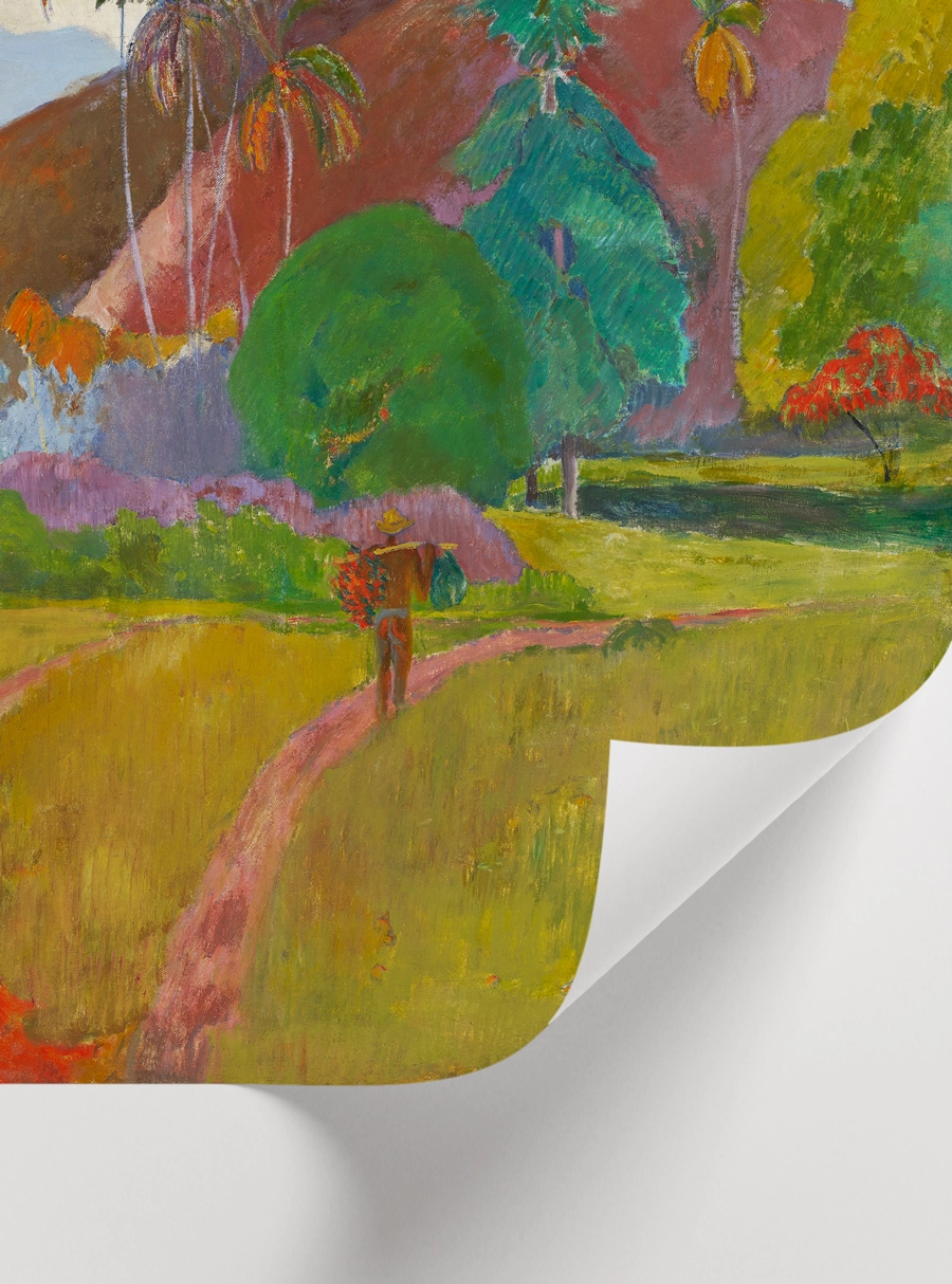 Paul Gauguin Tropical Mountain Landscape Poster - Empresyonist Doğa Tablosu - Görsel 2