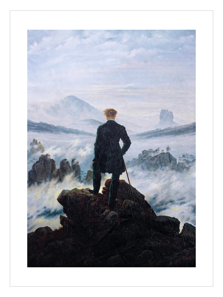 Wanderer Above the Sea of Fog tablosu klasik romantizm dönemini yansıtan premium duvar dekoru.