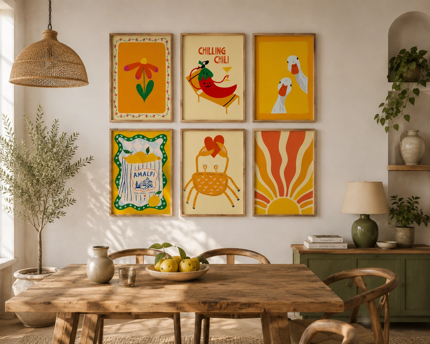 Amalfi Chilling Set – 6’lı Renkli Akdeniz Poster Seti - Görsel 2