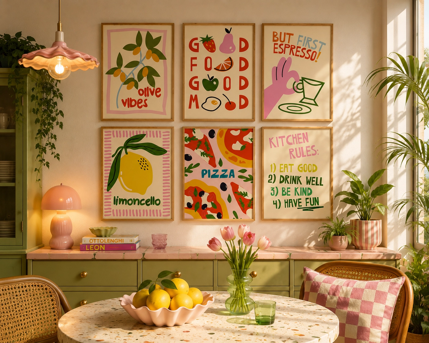 Limoncello Poster — Renkli Limon ve Akdeniz Temalı Mutfak Tablosu - Görsel 4