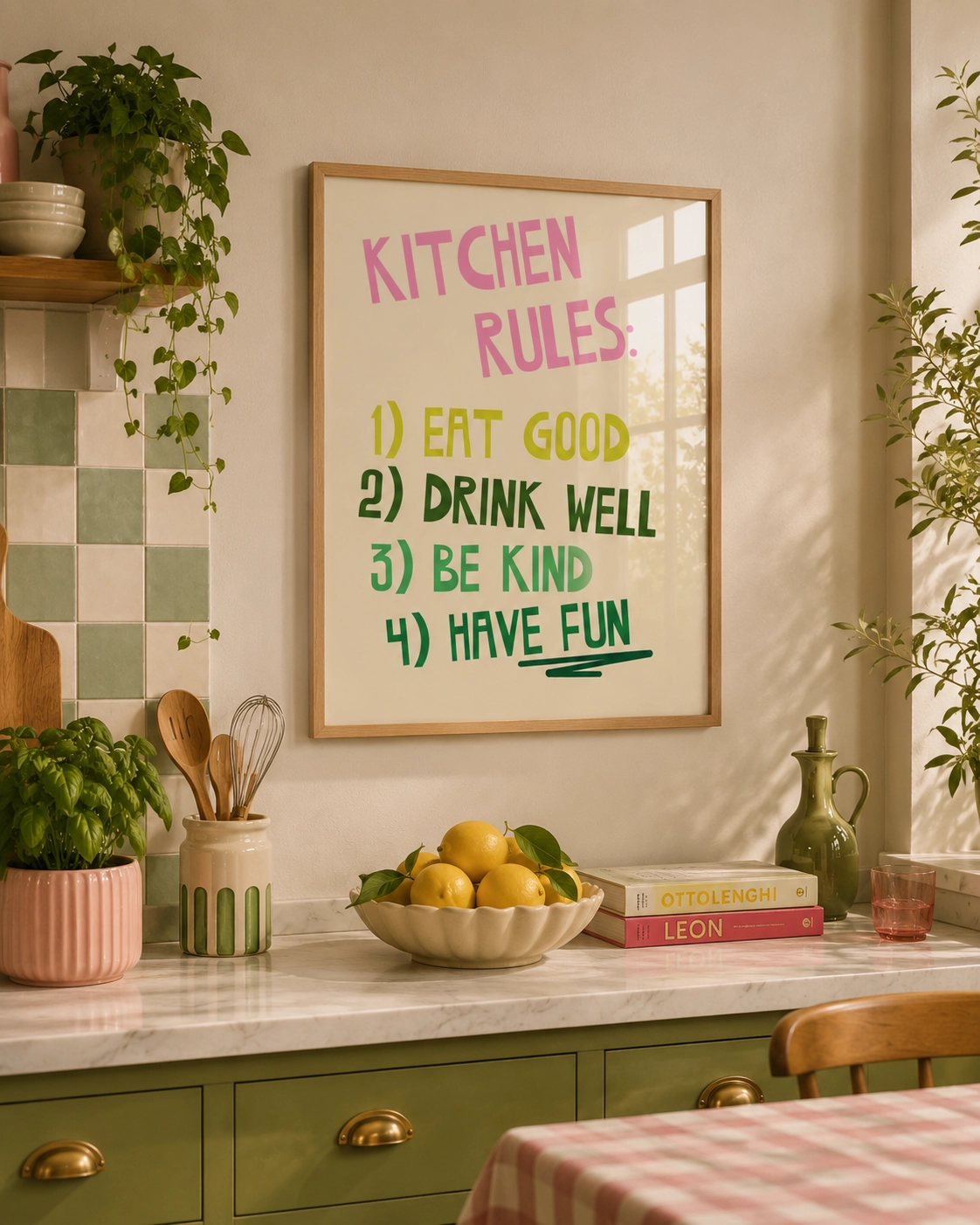 Kitchen Rules Poster — Renkli Tipografik Mutfak Posteri - Görsel 3