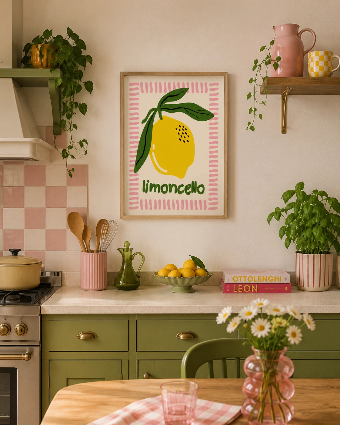 Limoncello Poster — Renkli Limon ve Akdeniz Temalı Mutfak Tablosu - Görsel 3