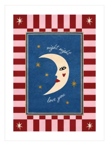 Night Night Love You Moon Poster — İyi Geceler Ay Posteri