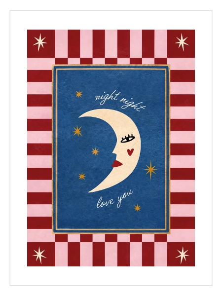 Night Night Love You Moon Poster — İyi Geceler Ay Posteri