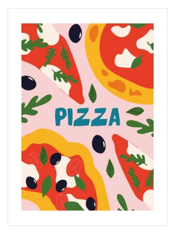 Pizza Party Poster — İtalyan Mutfağı Esintili Pop Art Duvar Dekoru