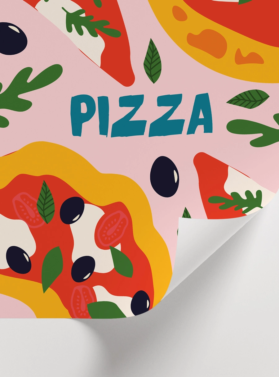 Pizza Party Poster — İtalyan Mutfağı Esintili Pop Art Duvar Dekoru - Görsel 2